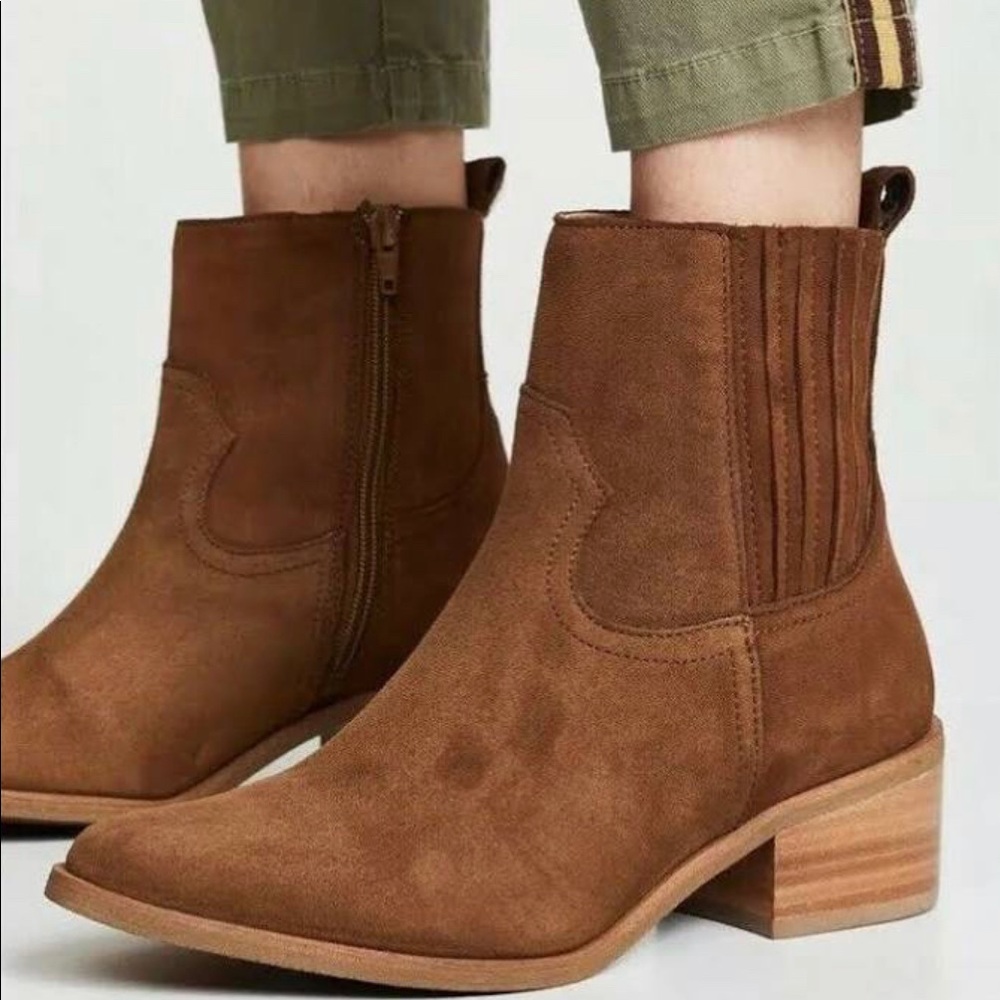 Steven by Steve Madden Brown Suede Booties